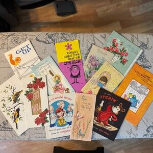 Lot of 12 Vintage Greeting Cards ONLY -  NO envelopes